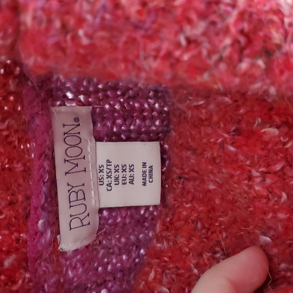 Women's Ruby Moon Purple Cowl Neck Sweater with Baloon Sleeves Size XS - Picture 3 of 8